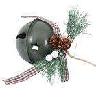 Enfeite Adorno Sinos Metal Verde 7x6x6cm Cromus