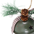 Enfeite Adorno Sinos Metal Verde 7x6x6cm Cromus