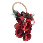Enfeite Adorno Sinos Metal Vermelho 25x14x8cm Cromus