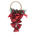Enfeite Adorno Sinos Metal Vermelho 25x14x8cm Cromus