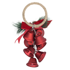 Enfeite Adorno Sinos Metal Vermelho 25x14x8cm Cromus