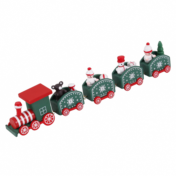 Enfeite Adorno Trem Madeira Multicolorido 4,5x24x3cm Cromus