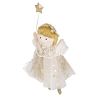 Enfeite para Árvore de Natal Anjo com Varinha Cromado 1 Peça 3x10x14cm Cromus