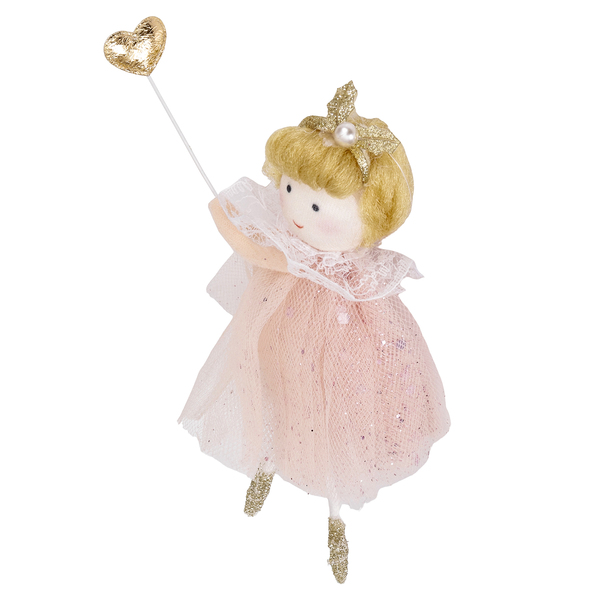 Enfeite para Árvore de Natal Anjo com Varinha Cromado 1 Peça 3x10x14cm Cromus