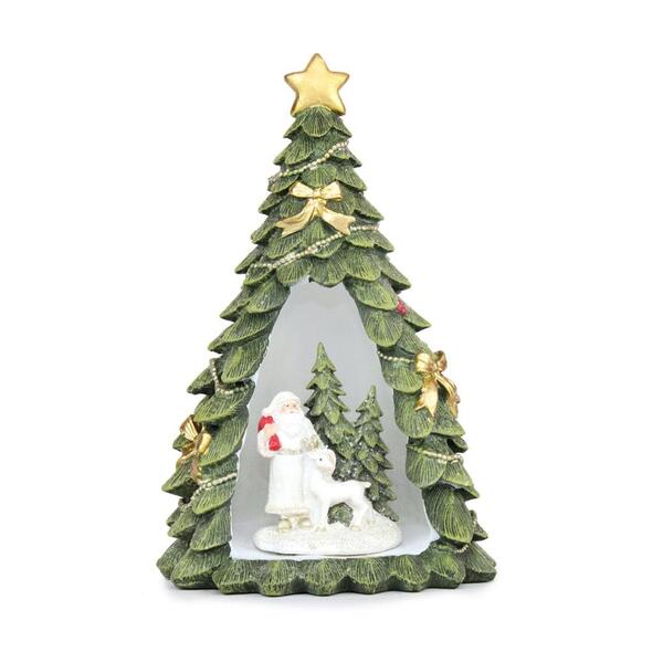 Enfeite Árvore De Natal Em Resina C/ Led 25x16x14cm 1018624