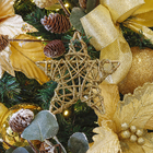 Enfeite para Árvore de Natal Rattan Dourado 1 Peça 1x15x15cm Cromus