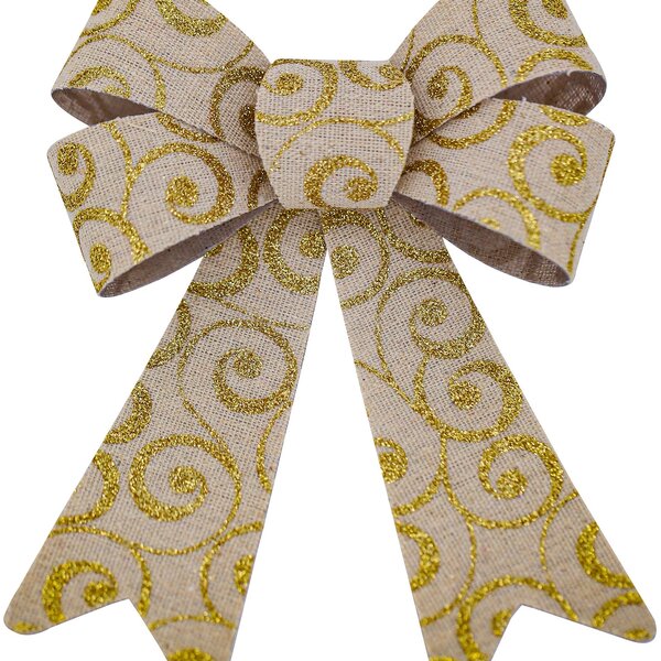 Enfeite Árvore Natal Laço Lacinho Dourado 2 Peças 18cm