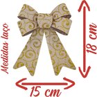 Enfeite Árvore Natal Laço Lacinho Dourado 2 Peças 18cm
