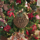 Enfeite Bola de Natal Fibra Bege 22x16x16cm Cromus