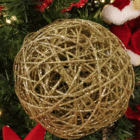 Enfeite Bola de Natal Fibra Ouro Velho 15x15x15cm Cromus