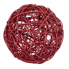 Enfeite Bola de Natal Fibra Vermelho 15x15x15cm Cromus