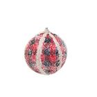 Enfeite Bola Natal Xadrez Vrm/pto/cru 11cm 1207428