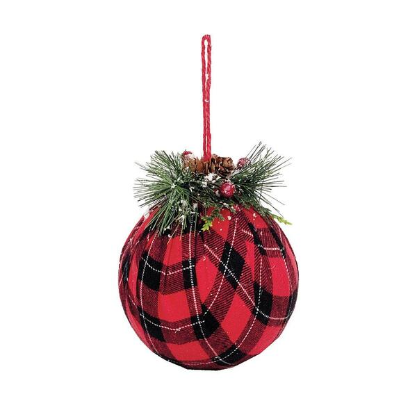 Enfeite Bola Natal Xdz C/ Arranjo Vrm/pto 13x10x10 1016469