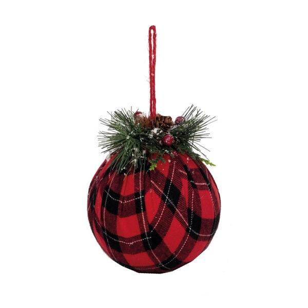 Enfeite Bola Natal Xdz C/ Arranjo Vrm/pto 14x12x12 1016468