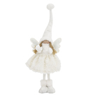 Enfeite Boneco Anjo Tecido Branco 50x18x18cm Cromus