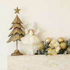 Enfeite Boneco Anjo Tecido Branco 50x18x18cm Cromus