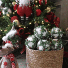 Enfeite Boneco Kringle Tecido Vermelho 54x21x9cm Cromus