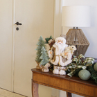 Enfeite Boneco Noel Tecido Bege 35x20x10cm Cromus