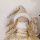 Enfeite Boneco Noel Tecido Branco 50x18x18cm Cromus