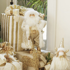 Enfeite Boneco Noel Plástico Ouro Velho 46x28x13cm Cromus