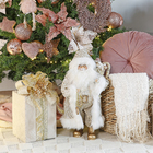 Enfeite Boneco Noel Plástico Ouro Velho 46x28x13cm Cromus