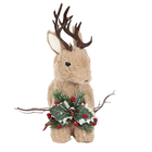 Enfeite Boneco Rena Plástico Marrom 27x12x24cm Cromus