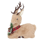 Enfeite Boneco Rena Plástico Marrom 27x12x24cm Cromus