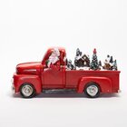 Enfeite Camionete Natalina Papai Noel Musical Com Led 28cm