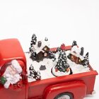 Enfeite Camionete Natalina Papai Noel Musical Com Led 28cm