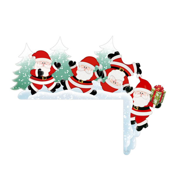 Enfeite Canto De Porta Decoração De Natal Papais Noéis Na Nev