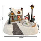 Enfeite Casinha Boneco De Neve Giratório Com Som