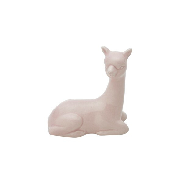 Enfeite Cerâmica Mini Alpaca Rosa 6cm - Urban