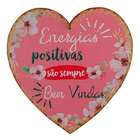 Enfeite Coração De Madeira Energias Positivas