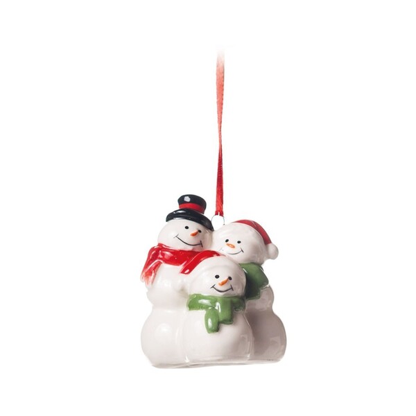 Enfeite De Cerâmica Decoração Natal Pendurar 6 Cm Branco