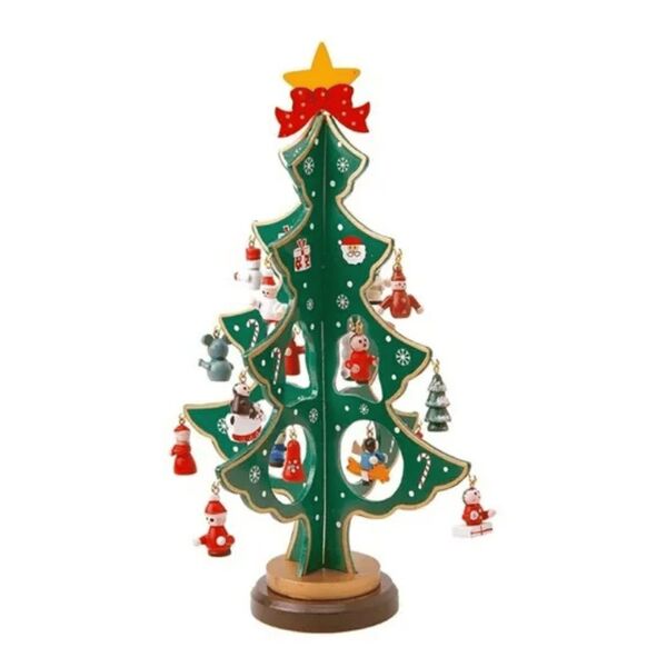 Enfeite De Madeira Arvore De Natal 24,5 Cm