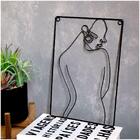Enfeite De Metal De Parede Preto Corpo Mulher 30x20x1cm