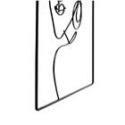 Enfeite De Metal De Parede Preto Rosto Mulher 30x20x1cm
