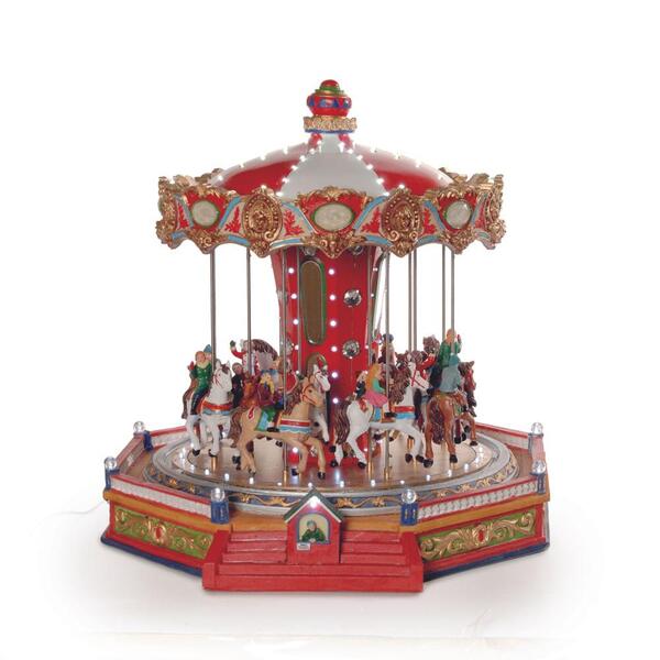 Enfeite De Natal Carrossel Com Som Luz E Movimento 141357