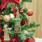 Enfeite de Natal Cone Ouro 8x8x26cm Cromus