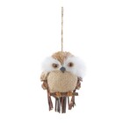 Enfeite de Natal Coruja Marrom e Branco 10x7x5cm Cromus