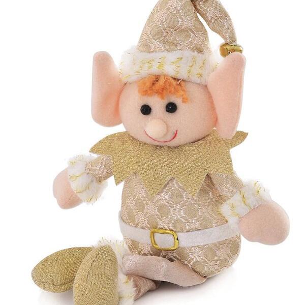Enfeite De Natal Duende Decorativo Champagne 1pc 34cm