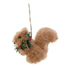 Enfeite de Natal Esquilo Marrom,Vermelho e Verde 14x5x10cm Cromus