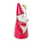 Enfeite de Natal Noel com Estrela Vermelho e Branco 6x6x14cm Cromus