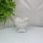 Enfeite Decor Sala Quarto Coração Cerâmica Branco Pérola
