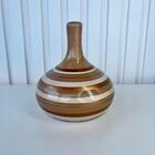 Enfeite Decoração Sala Quarto Vaso Garrafa Redondo Listrado