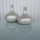 Enfeite Decoração Sala Quarto Vaso Garrafa Redondo Pérola