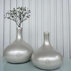 Enfeite Decoração Sala Quarto Vaso Garrafa Redondo Pérola