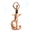 Enfeite Decorativo Bailarina Cerâmica Metalizado Rosé 17cm