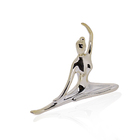 Enfeite Decorativo Bailarina Em Cerâmica Dourado 13x16x3 5cm