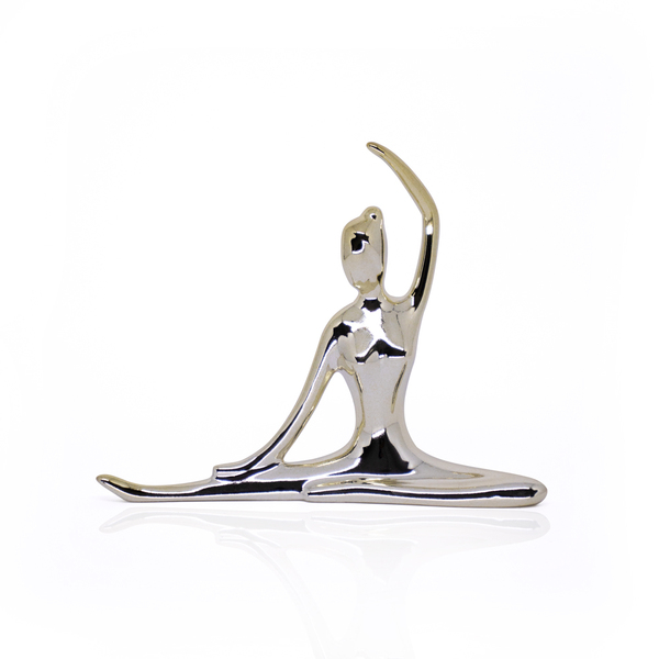 Enfeite Decorativo Bailarina Em Cerâmica Dourado 13x16x3 5cm